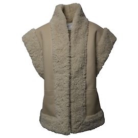 A.L.C BEIM.l.C. Sutton Faux Shearling Weste aus cremefarbenem recyceltem Polyester Weiß
