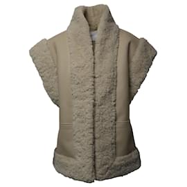 A.L.C-a.l.C. Sutton Faux Shearling Vest in Cream Recycled Polyester-White