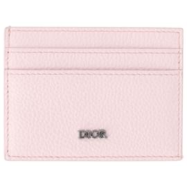 Dior-Porta-cartões Dior em couro rosa-Rosa