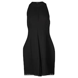 Balenciaga-Balenciaga Halter Mini Dress in Black Silk-Black