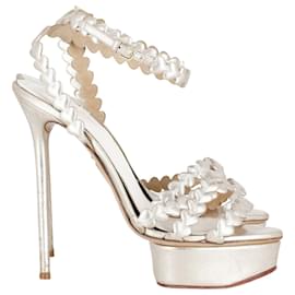 Charlotte Olympia-Charlotte Olympia I Heart You Metallic Platform Sandals in Gold Leather-Golden