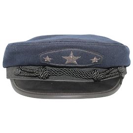 Ralph Lauren RRL Captain Hat in Navy Blue Wool Blue Navy blue