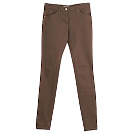 Balenciaga-Balenciaga Skinny Jeans in Brown Cotton-Brown