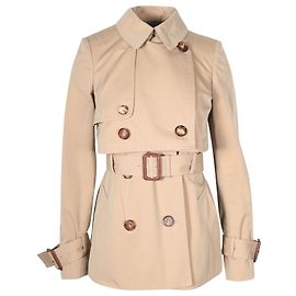 Trench coat curto com cinto Alexander McQueen em algodão bege Bege