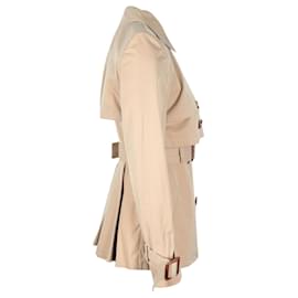 Alexander Mcqueen-Trench coat curto com cinto Alexander McQueen em algodão bege-Bege