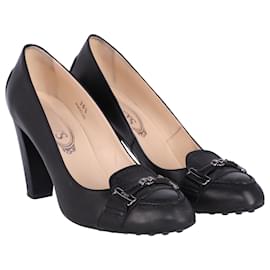 Tod's-Tod's Pumps with Pebbled Sole in Black Leather -Black