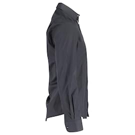 Acne-Acne Studios Classic Fit Button Up Shirt in Black Cotton-Black