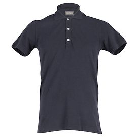 Dolce & Gabbana Kurzarm-Poloshirt aus schwarzer Baumwolle Schwarz