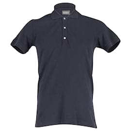 Dolce & Gabbana-Dolce & Gabbana Short Sleeve Polo Shirt in Black Cotton -Black
