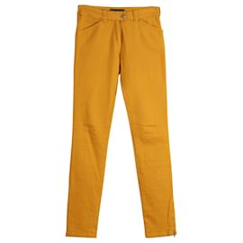 Balenciaga-Balenciaga Pantalon Slim Fit en Denim de Coton Jaune Orange-Jaune