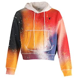 Off White-Off White OFFKAT Allover Spray Hoodie in Multicolor Cotton-Other