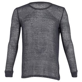Top de malla de punto de manga larga en algodón negro de Balmain Negro