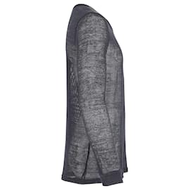 Balmain-Balmain Long Sleeve Knitted Mesh Top in Black Cotton -Black