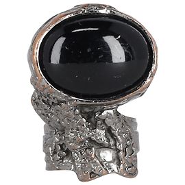 Yves Saint Laurent Ovaler Arty-Ring aus silberfarbenem Metall Silber
