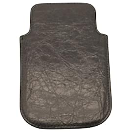 Balenciaga-Balenciaga Phone Case in Black Leather-Black