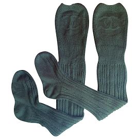 Chanel thigh-high socks Green