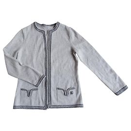 Chanel Cambon cardigã cinza Cinza