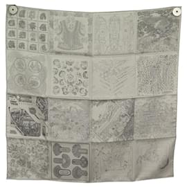 Hermès-HERMES lined FACE SQUARE SCARF 70 cm 16 SQUARES COLLECTION 2023 SILK SCARF-Grey