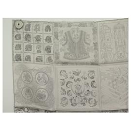 Hermès-HERMES lined FACE SQUARE SCARF 70 cm 16 SQUARES COLLECTION 2023 SILK SCARF-Grey