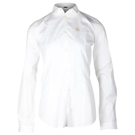 Dsquared2 Button-down-Hemd aus weißer Bio-Baumwolle Weiß