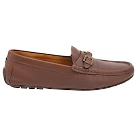 Ralph Lauren-Ralph Lauren Driver Shoes with Buckle in Brown Leather -Brown