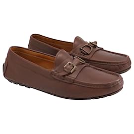 Ralph Lauren-Ralph Lauren Driver Shoes with Buckle in Brown Leather -Brown