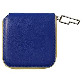 Acne-Acne Studios Zipped Wallet in Blue Leather-Blue