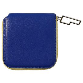 Carteira com zíper Acne Studios em couro azul Azul