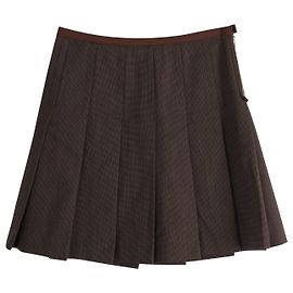 Saia plissada Marc Jacobs em lã marrom Marrom