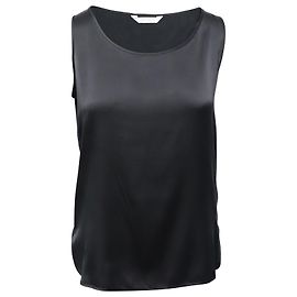 Canotta Max Mara Pan Duchesse in Seta Nera Nero