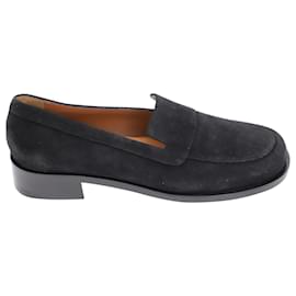 The row-The Row Garcon Loafer in Black Calfskin Suede-Black