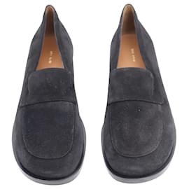 The row-The Row Garcon Loafer in Black Calfskin Suede-Black