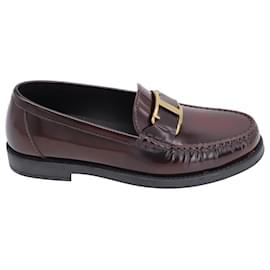 Tod's-Tod's Loafers in Burgundy Leather-Dark red