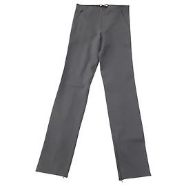 The Row Corza Zipped Hem Trousers in Grey Polyamide Grey