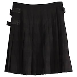 Prada-Prada Pleated Skirt in Black Wool-Blue