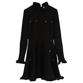 JW Anderson-JW Anderson Long Sleeve Dress in Black Acetate-Black