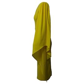 Autre Marque-Alex Perry Finley One-Shoulder-Midikleid aus gelbem Triacetat-Gelb