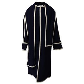 Loewe Scarf Coat in Navy Blue Wool Navy blue
