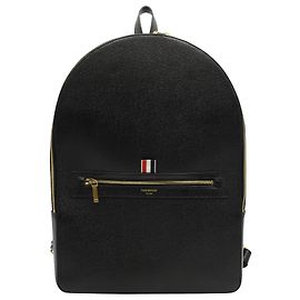 Thom Browne Sac à Dos Classique Pebbled en Cuir Noir Noir