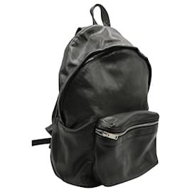 Saint Laurent-Saint Laurent City Backpack in Black Leather-Black