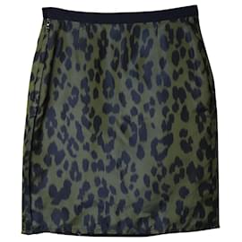 Lanvin-Lanvin Leopard Print Midi Skirt in Multicolor Silk-Multiple colors