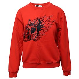 Alexander McQueen McQ Bunny Flame Print Sweatshirt aus roter Baumwolle Rot