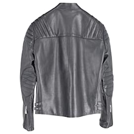 Alexander Mcqueen-Alexander Mcqueen Biker Jacket in Black Leather-Black