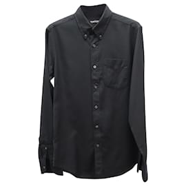 Tom Ford-Tom Ford Button Down Long Sleeve Shirt in Black Cotton -Black