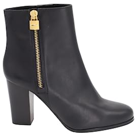 Michael Kors-Michael Kors Frenchie Ankle Boots in Black Leather-Black