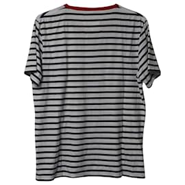 Maison Martin Margiela-Maison Margiela Striped Crew Neck T-shirt in Black and White Cotton-White