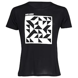 Saint Laurent-Saint Laurent Geometric Print T-shirt in Black and White Cotton -Other