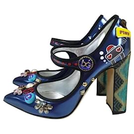 Dolce & Gabbana-Dolce & Gabbana Bellucci Mary Jane Chaussures Escarpins-Multicolore