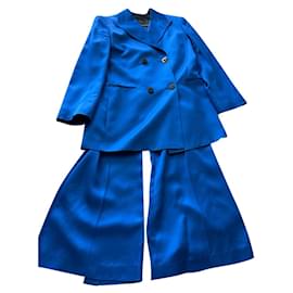 Massimo Dutti-Double-breasted satin suit blazer-Azul