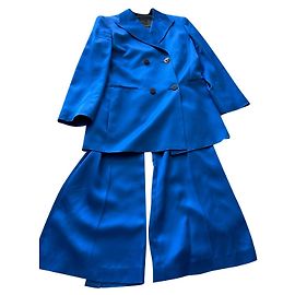 Massimo Dutti giacca da abito in raso con petto foderato Blu